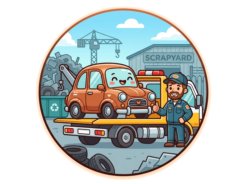 Illustration of scrap car collection service by Scrap Car CR0 Croydon Central