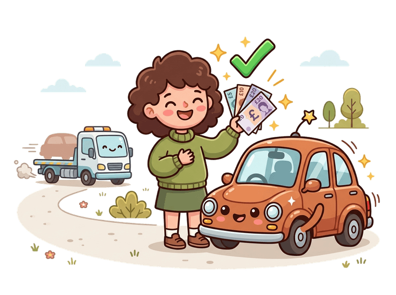 Step 4: Get Paid — Bank transfer on collection in Croydon Central. No waiting, no chasing. The money is yours before we drive away with your old car.